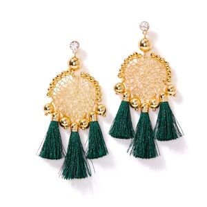 Lilly Pulitzer Sea Dreamer Tassel Earrings in Evergreen Drop Dangle